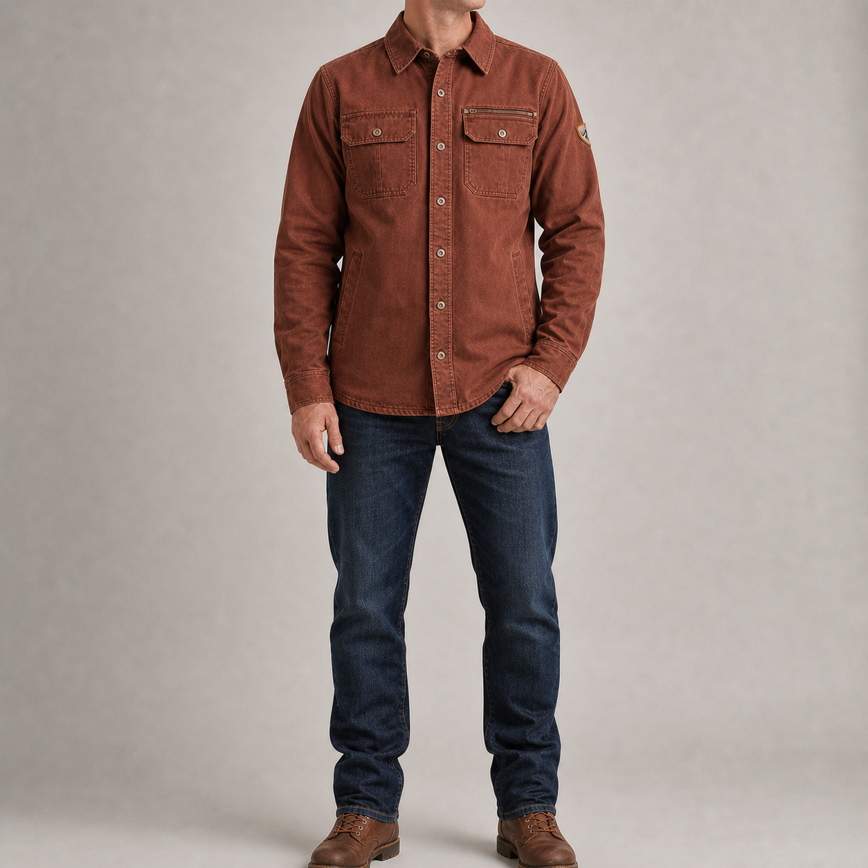 Men's rust canvas field jacket