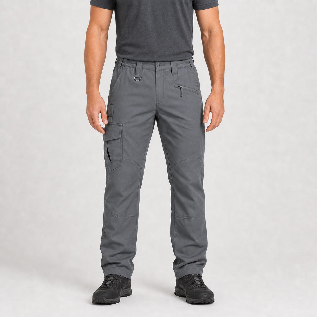 Steel gray men's cargo hiking pants
