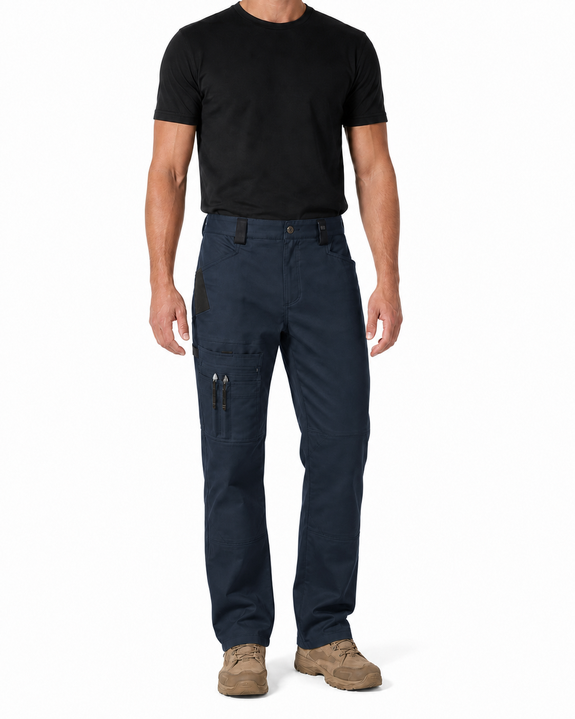Deep navy men's tool-pocket work pants