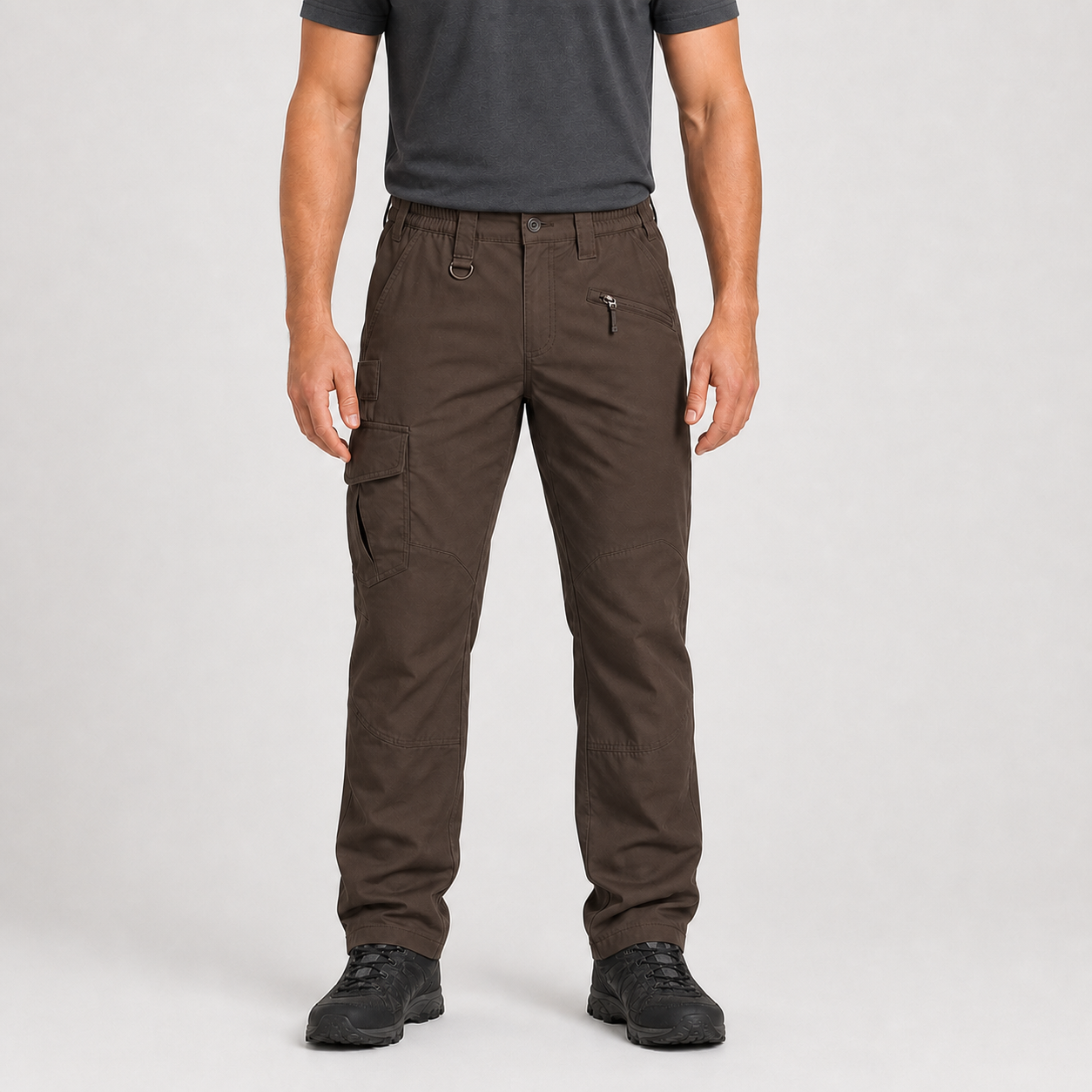 Dark brown men's cargo hiking pants