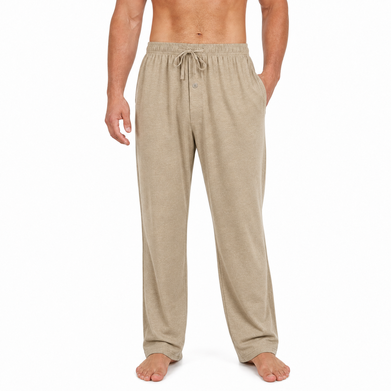 Men's sand knit drawstring lounge pants