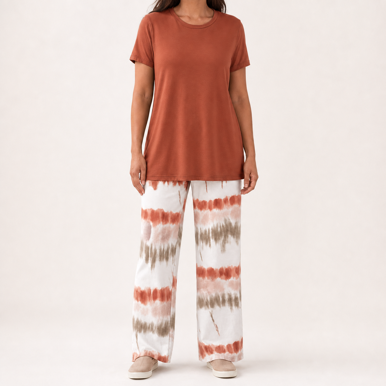 Terracotta women's tie dye pants lounge set
