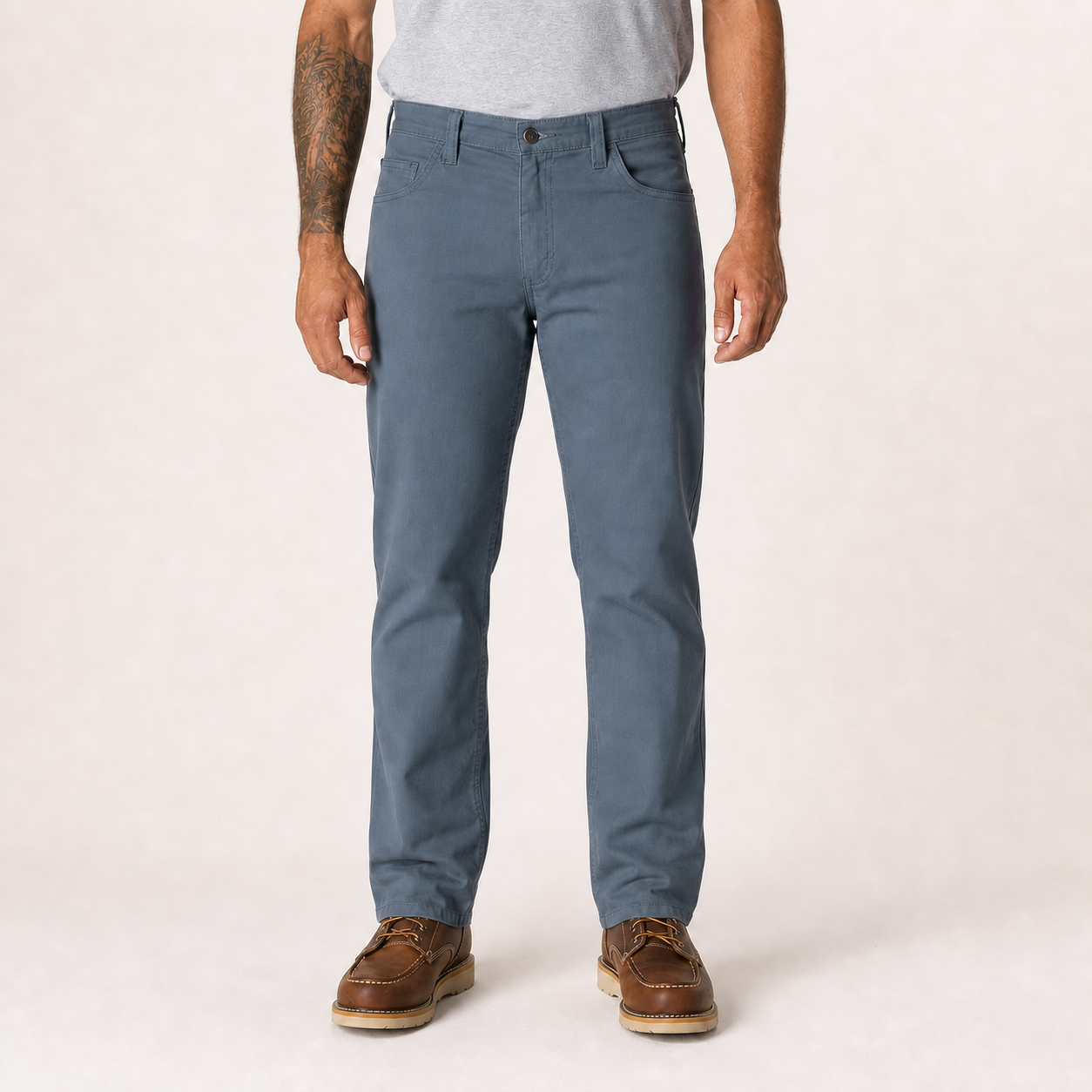 Men's slate blue classic straight-fit pants