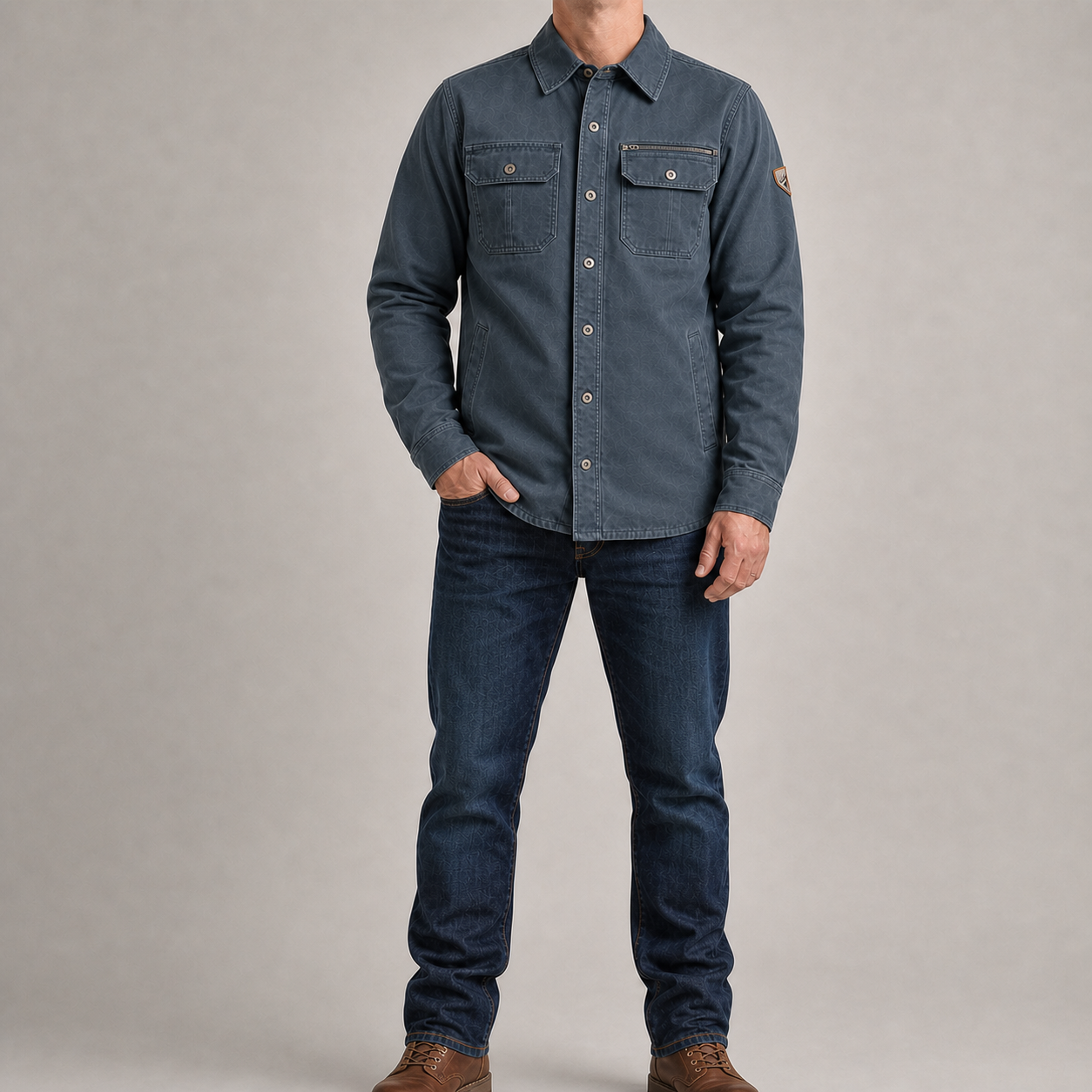 Men's slate blue canvas field jacket