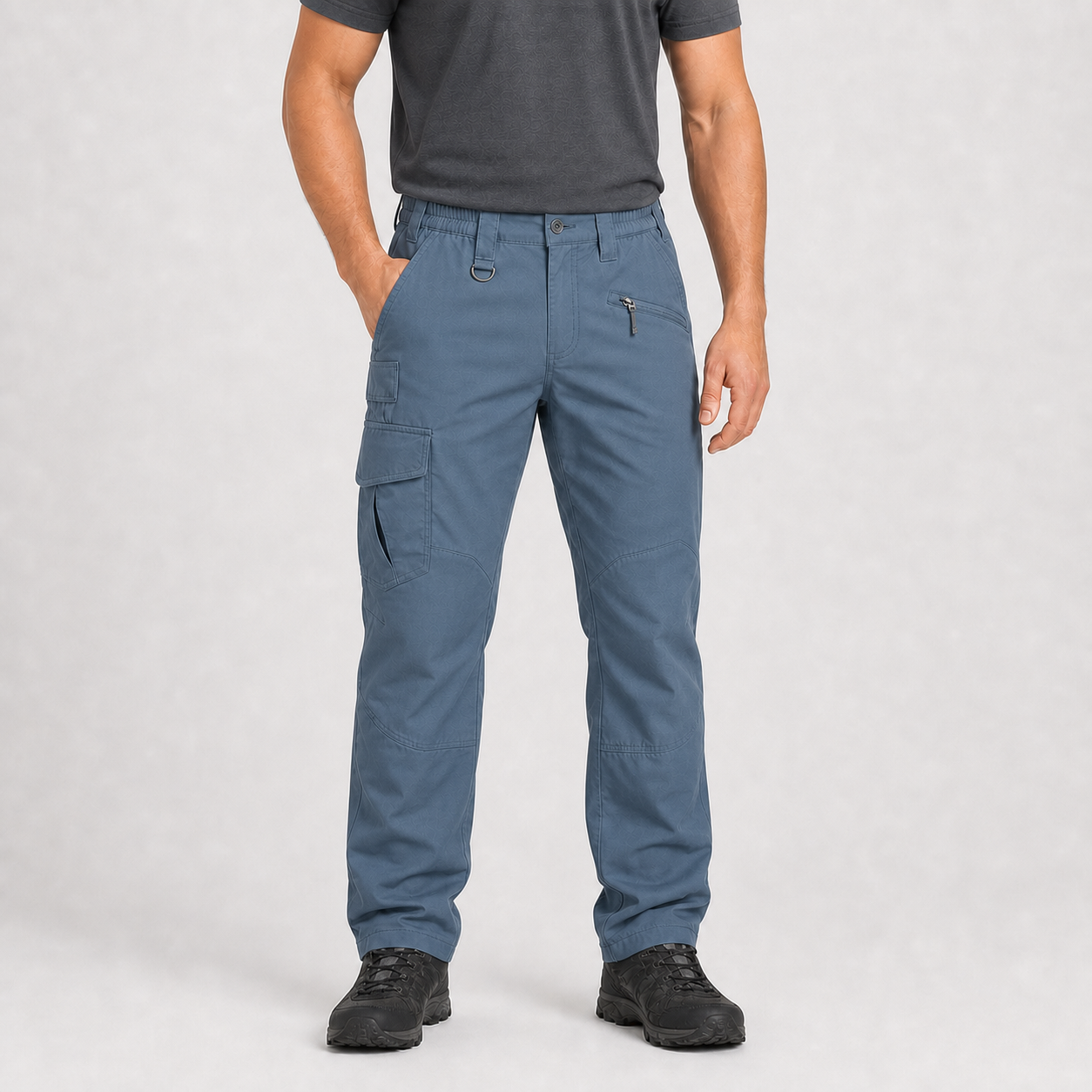 Dusty blue men's cargo hiking pants