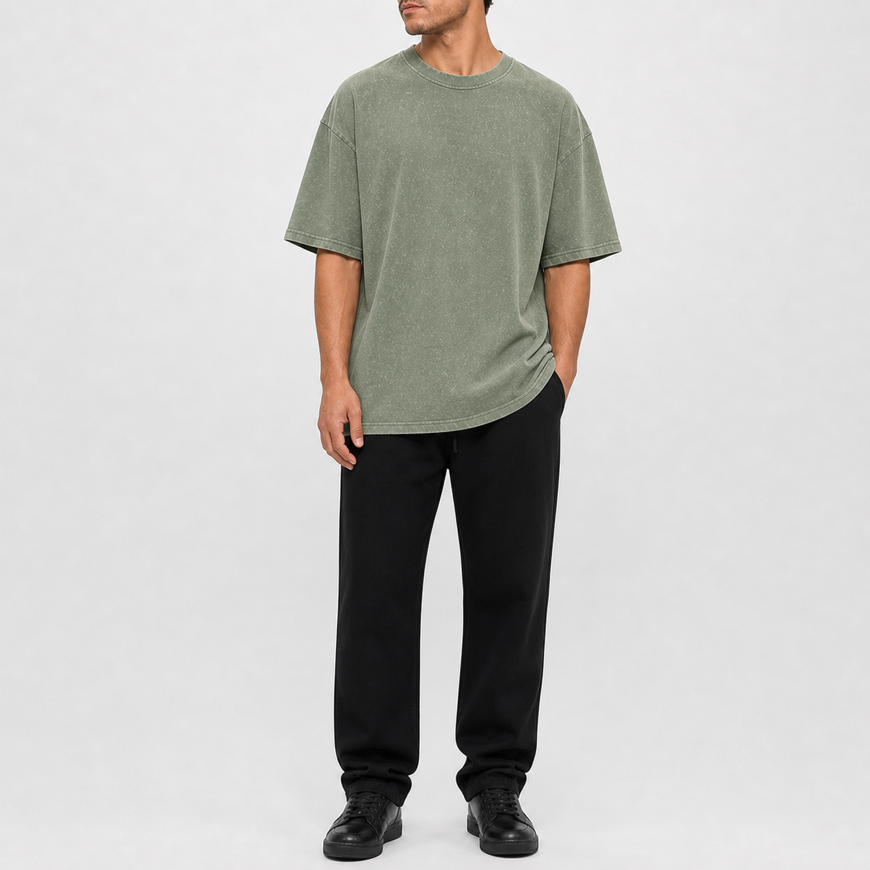 Vintage sage men's oversized short-sleeve T-shirt
