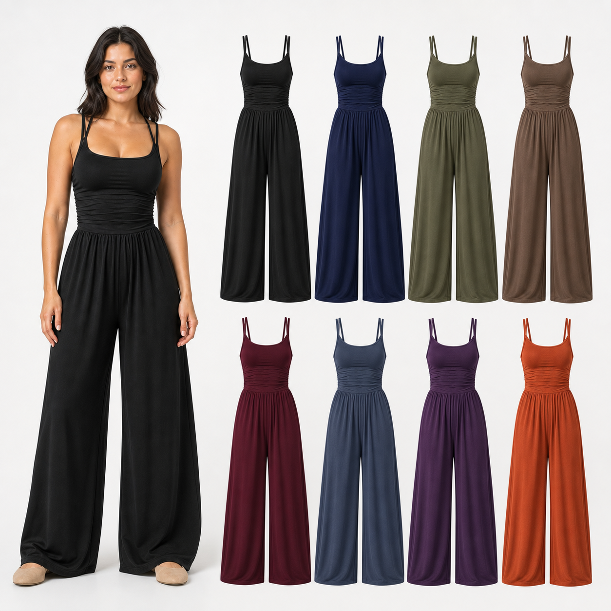 Women's wide-leg jumpsuit mixed eight pack