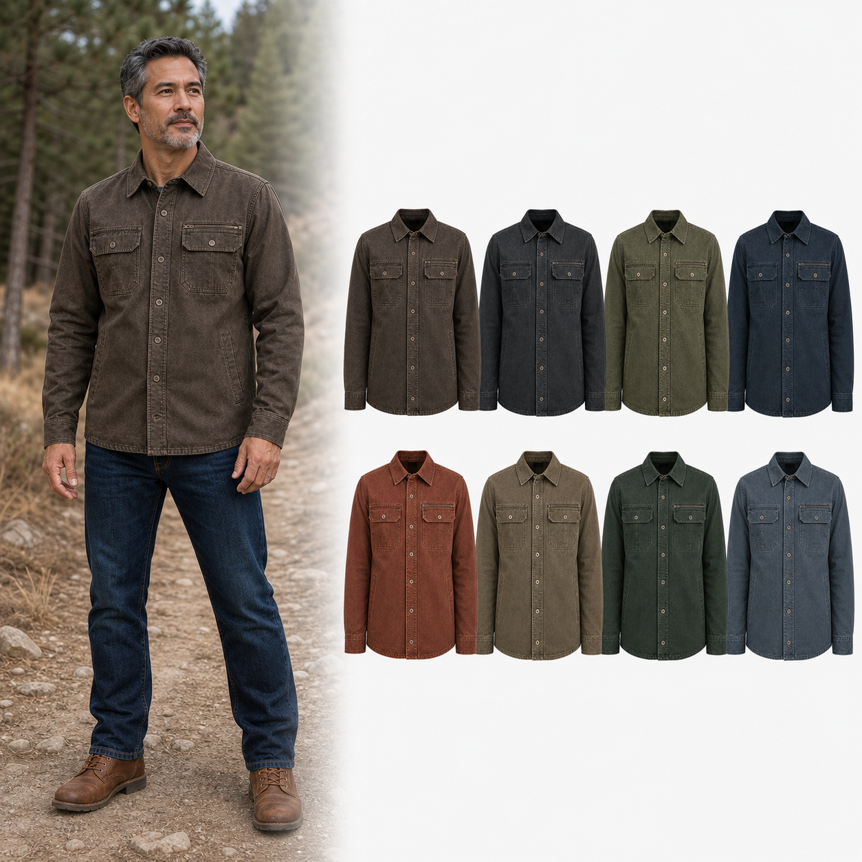 Eight-color men's canvas field jacket set