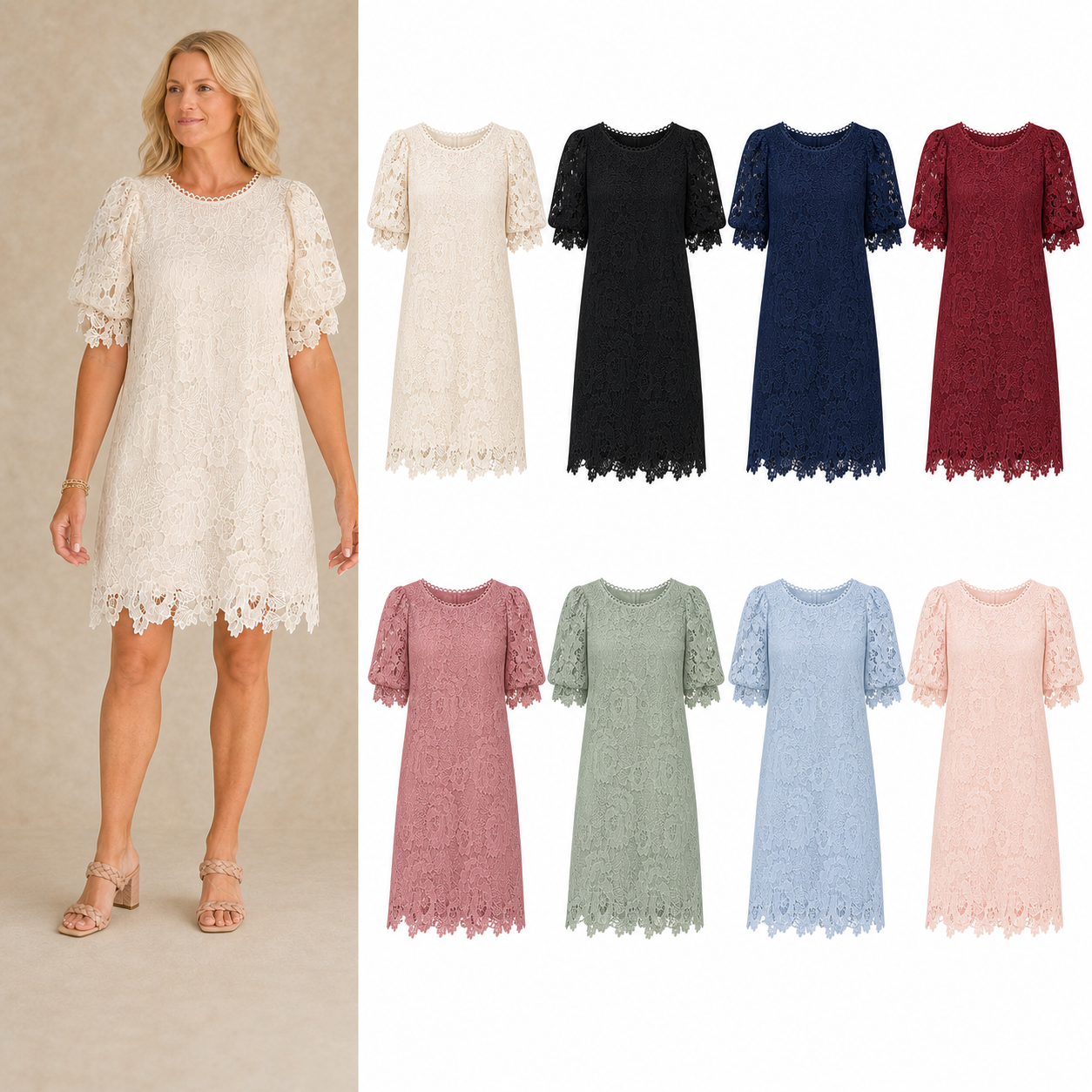 Women's floral lace shift dress mixed eight pack