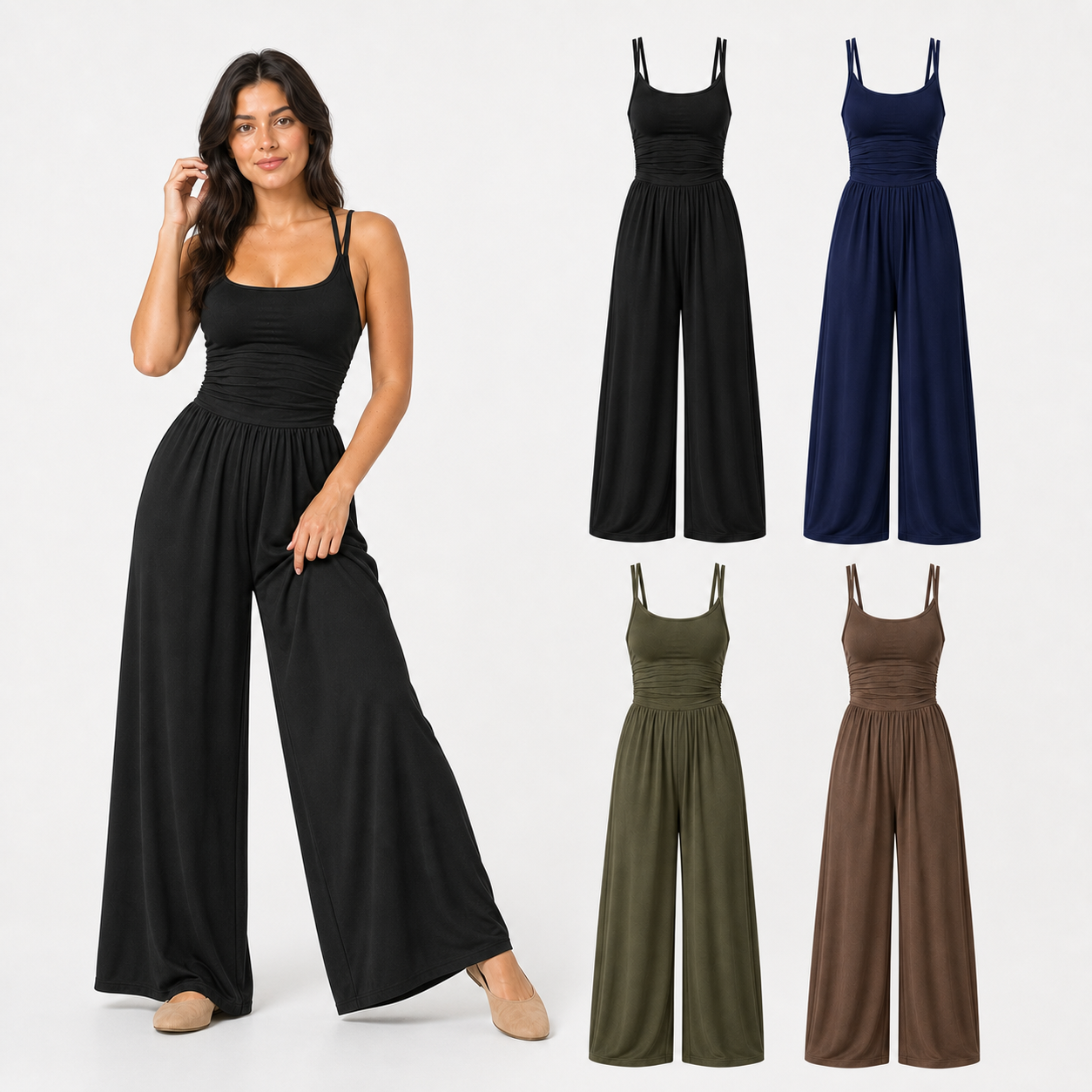 Women's wide-leg jumpsuit mixed four pack A