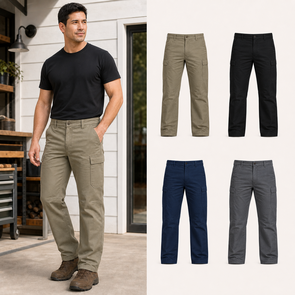 Four color men's cargo pants package A