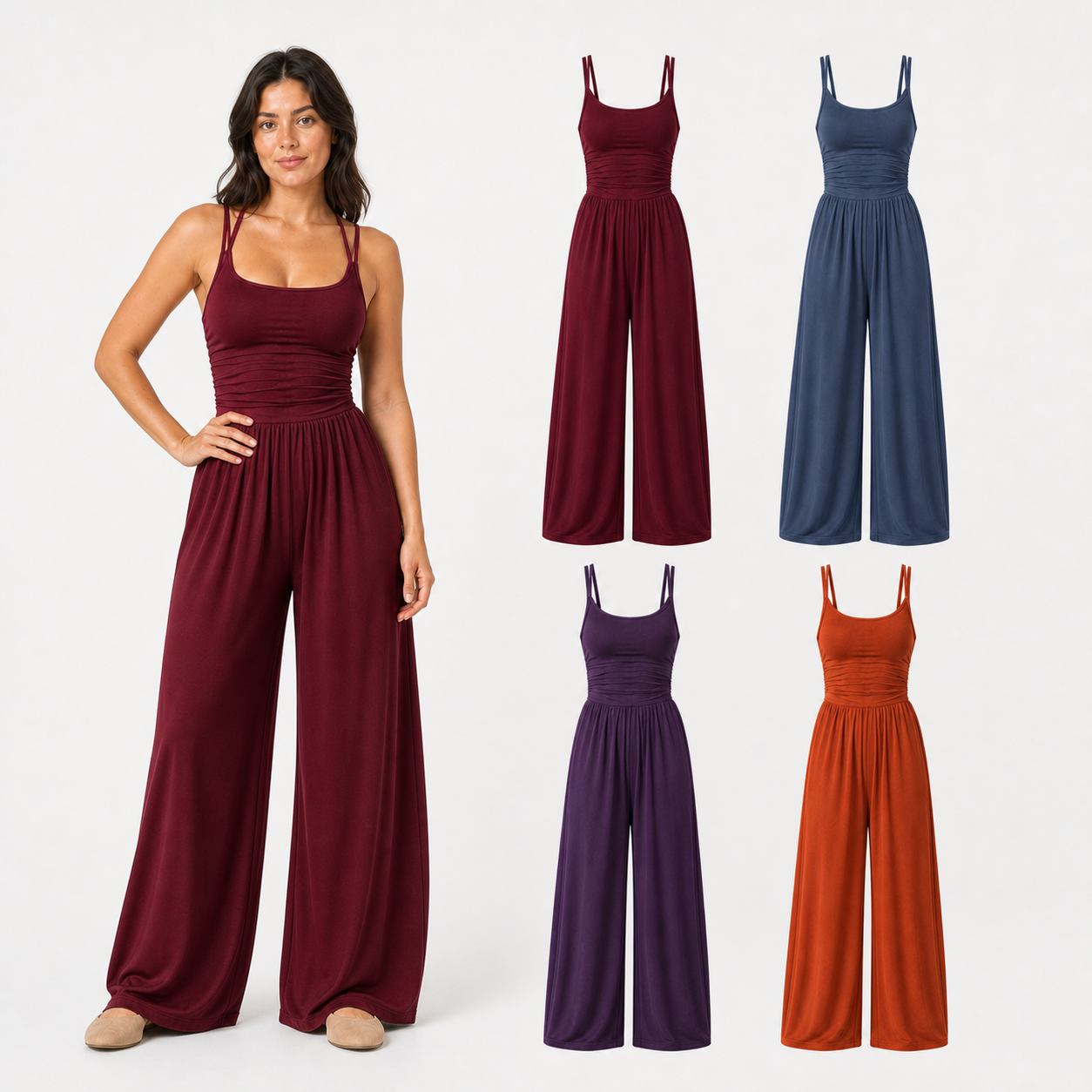 Women's wide-leg jumpsuit mixed four pack B