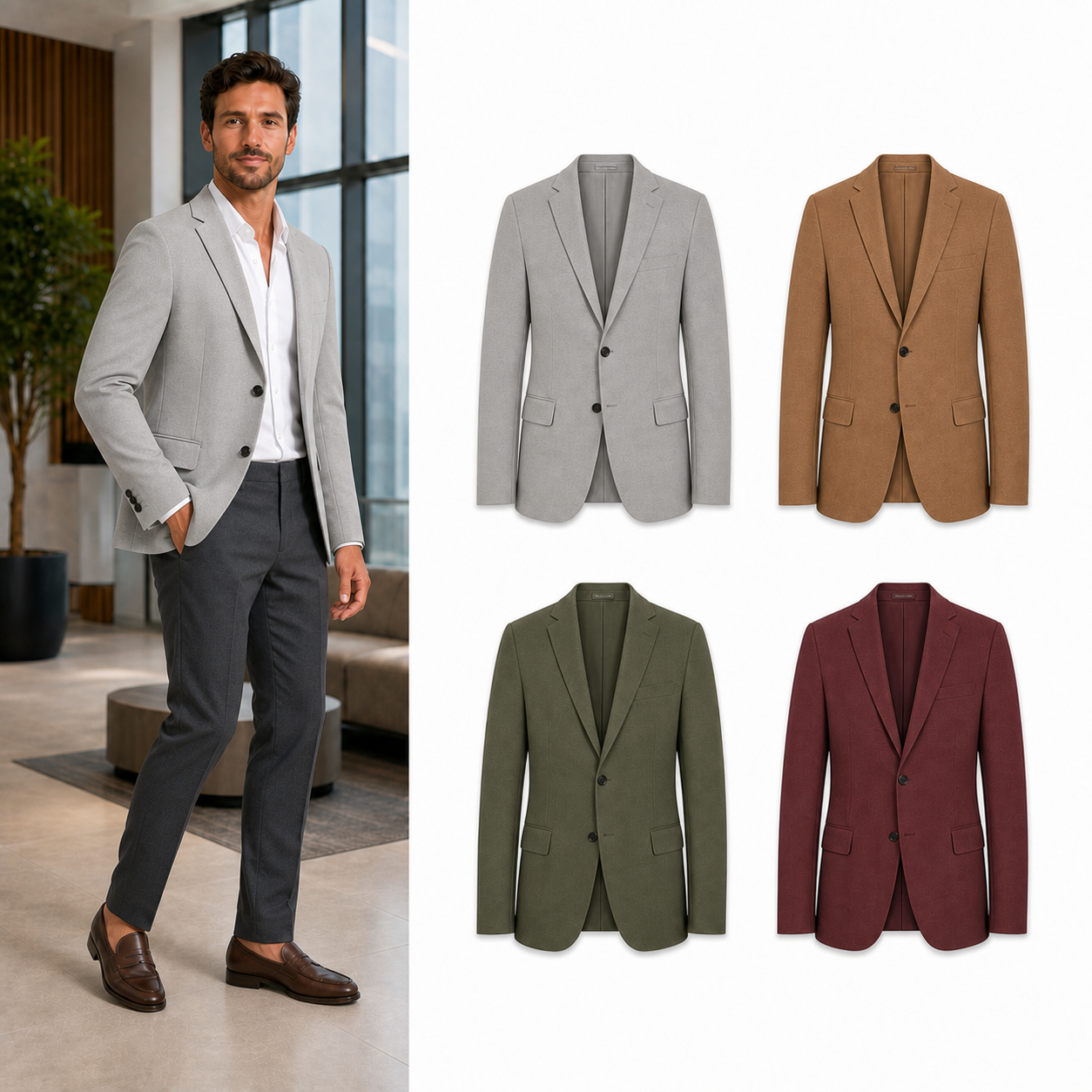 Four-color men's tailored blazer set B