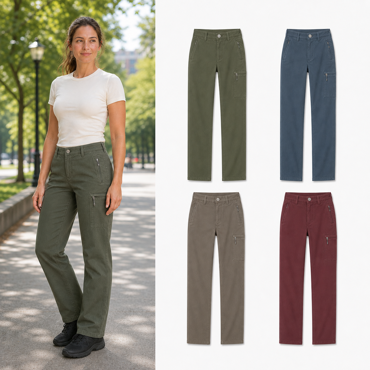 Four-color women's cargo pants set B