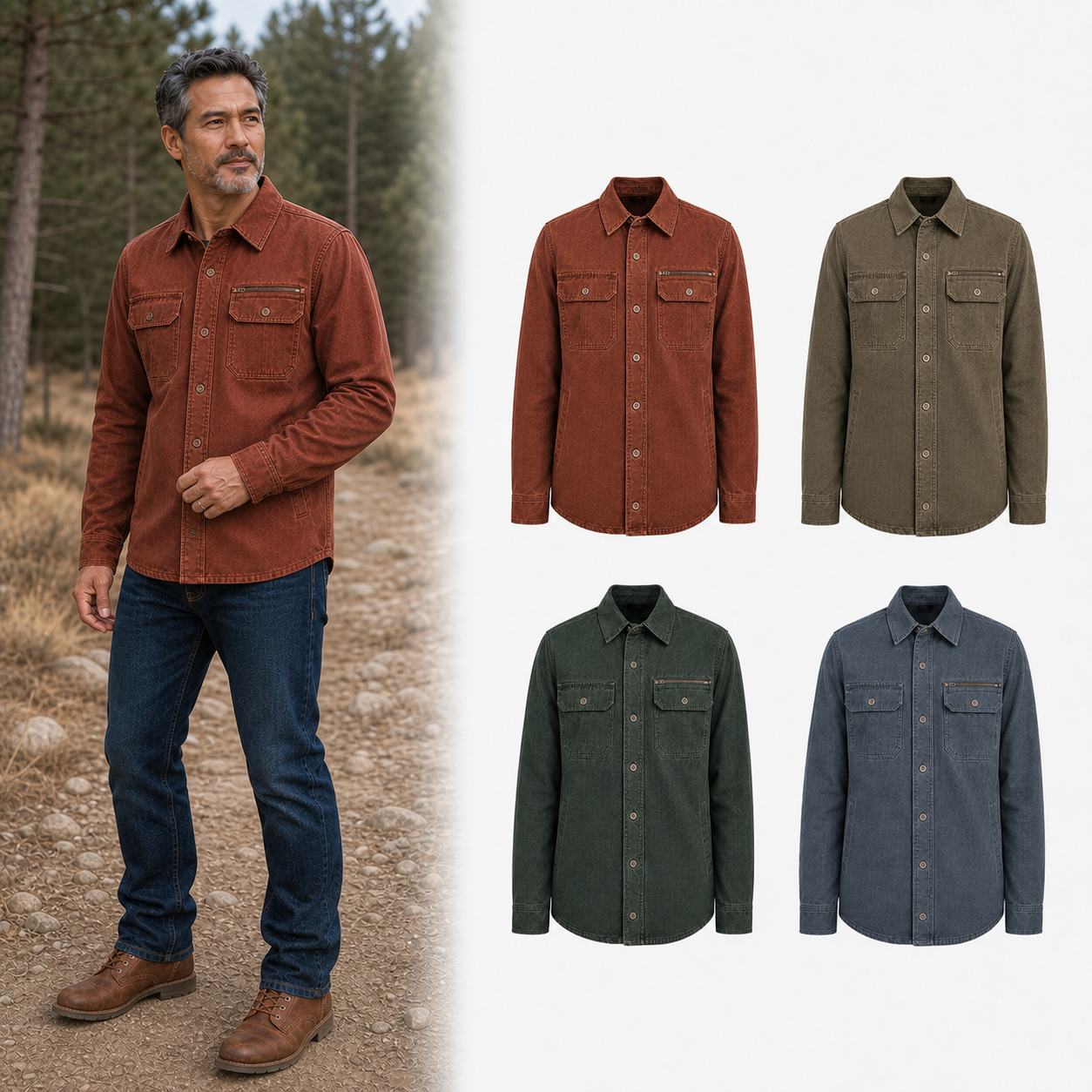 Four-color men's canvas field jacket set B