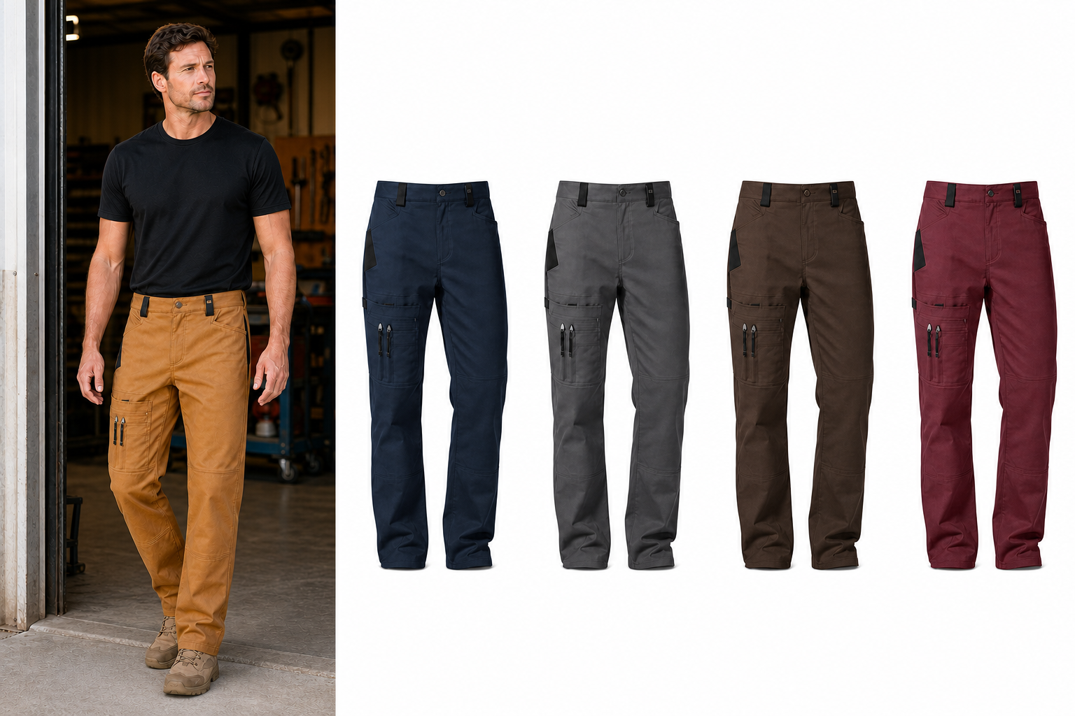 Four-color men's work pants set B