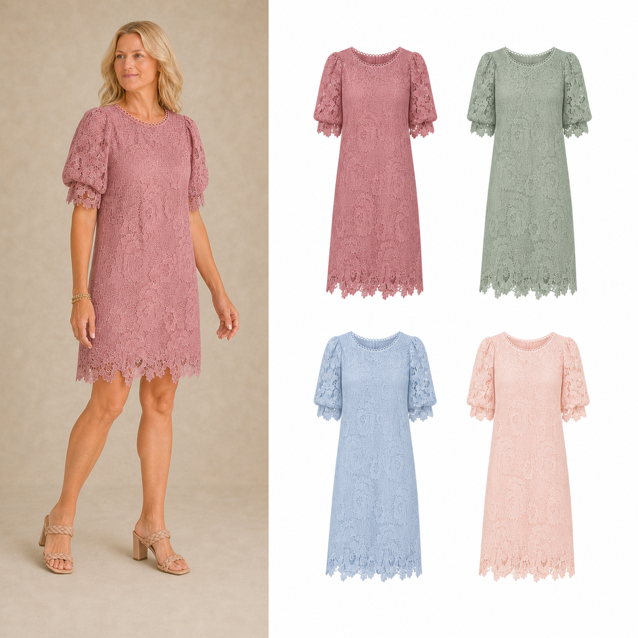 Women's floral lace shift dress mixed four pack B