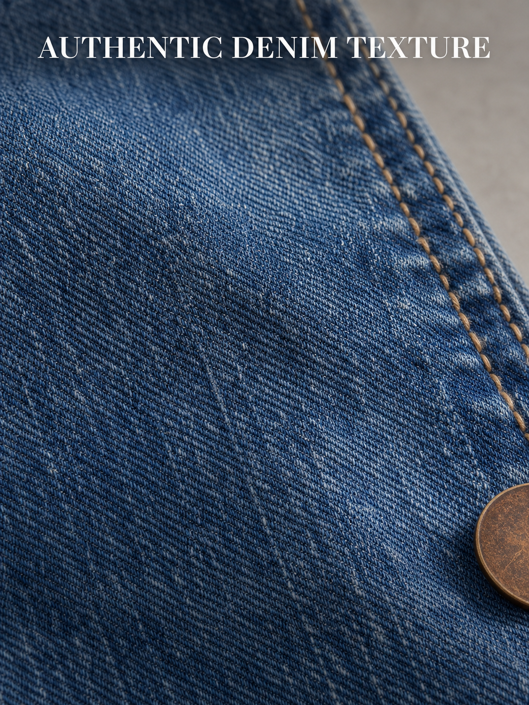 Authentic cotton denim twill texture close-up