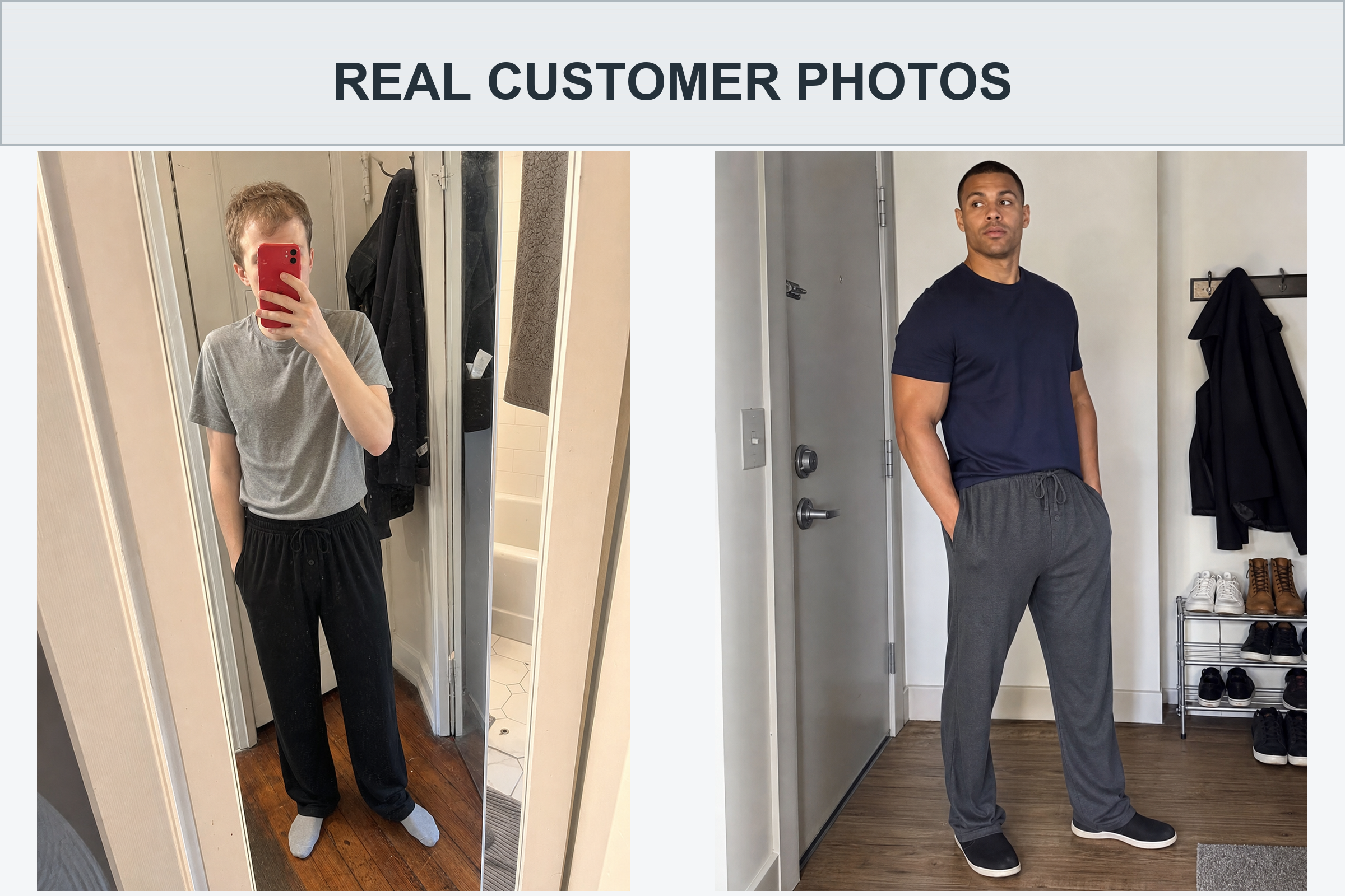 Real customer photos of men's knit lounge pants set two