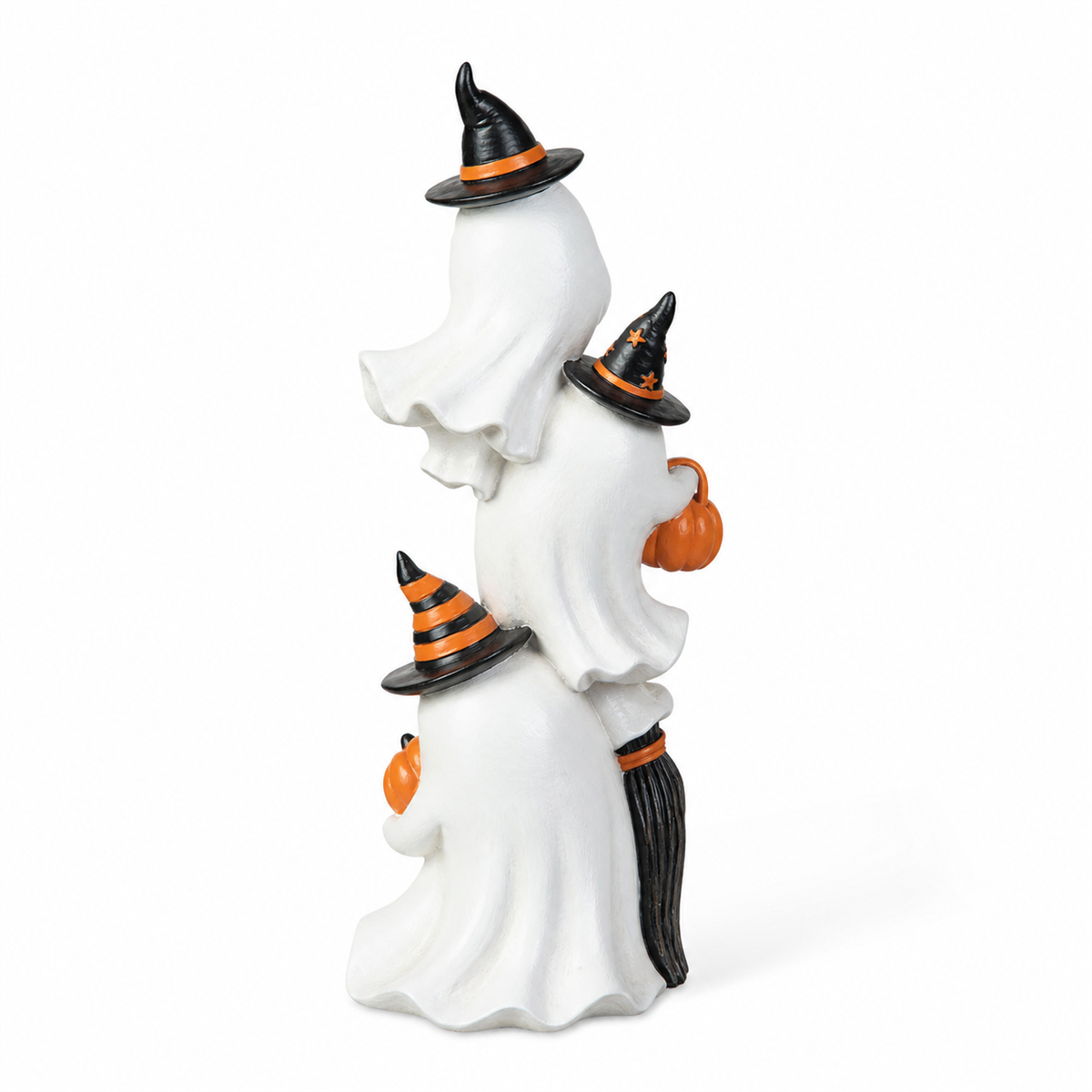 Spécial Halloween – décoration de table avec trois fantômes sorciers empilés, 33 cm
