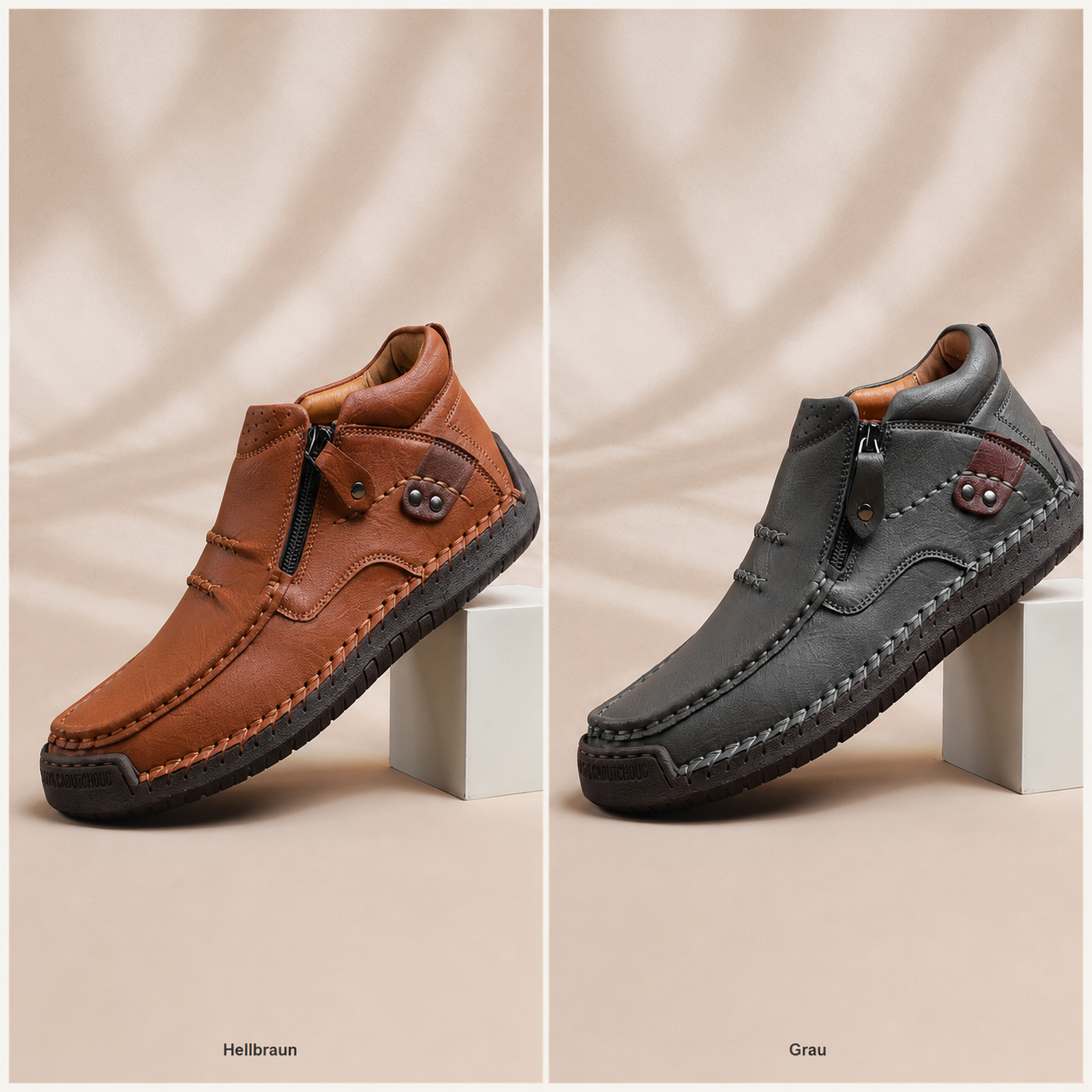 2 Paar kaufen (Hellbraun + Grau) – 70 % Rabatt