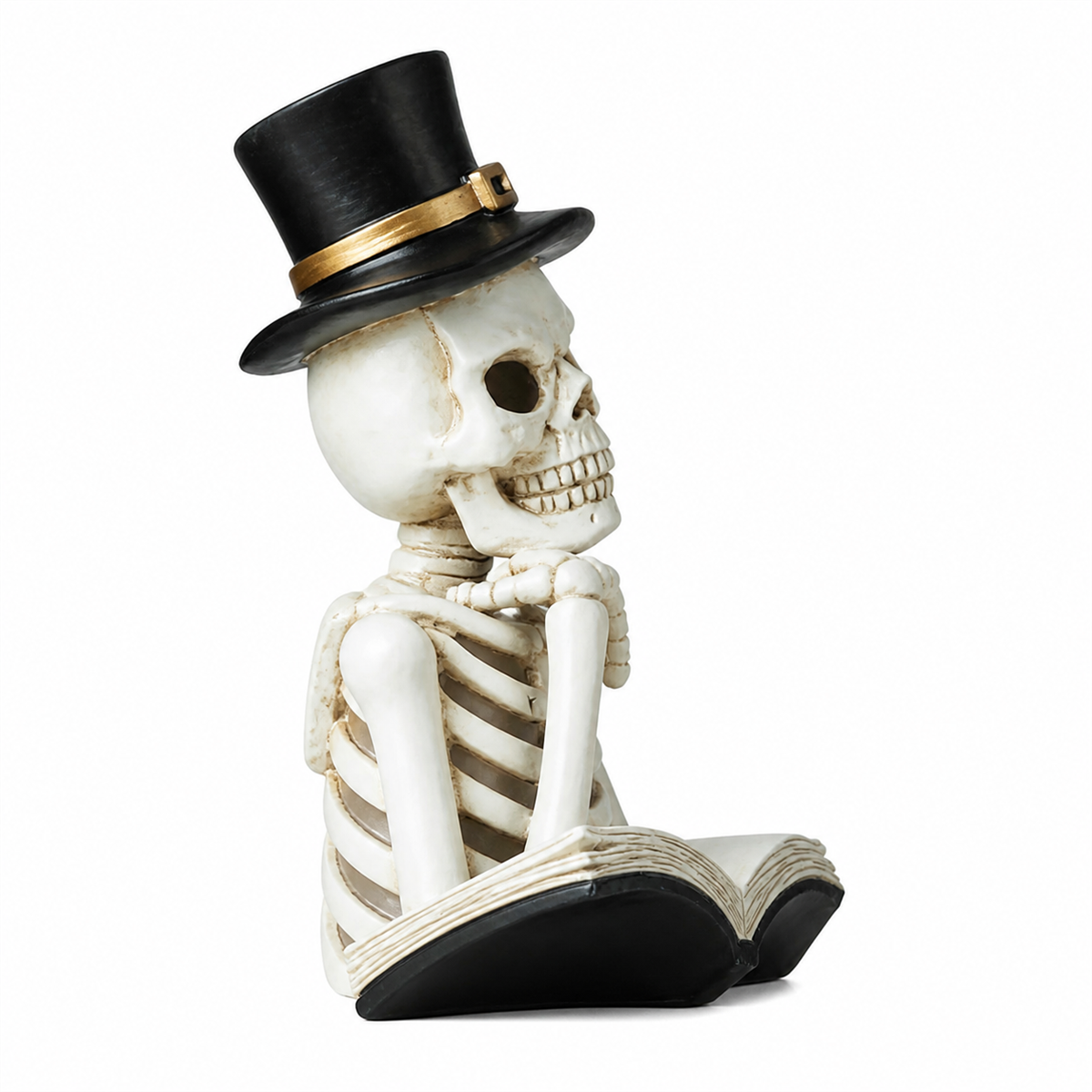 💀 Cabinet de curiosités | Squelette lecteur lumineux de 26 cm