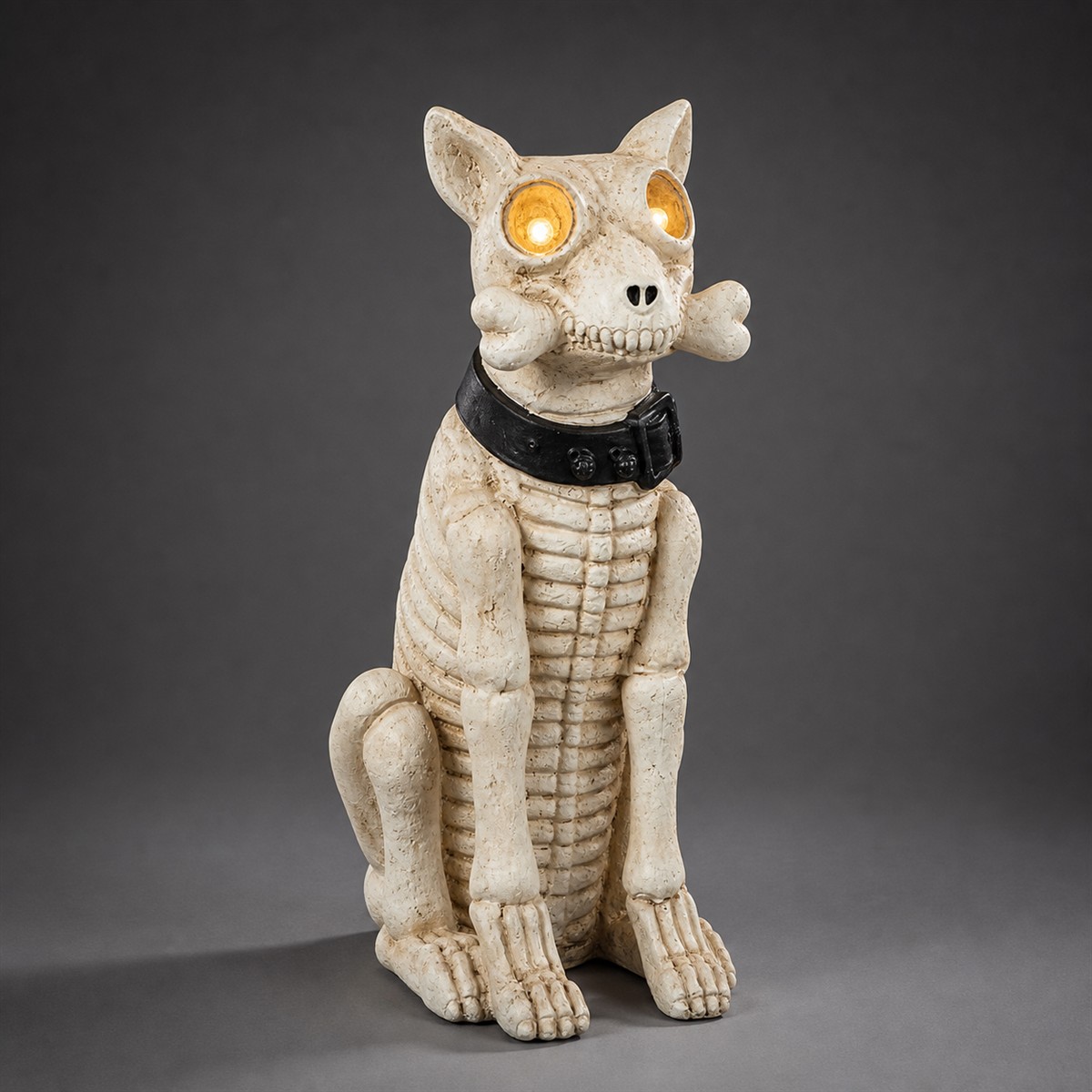 Chien squelette lumineux d'Halloween de 52 cm