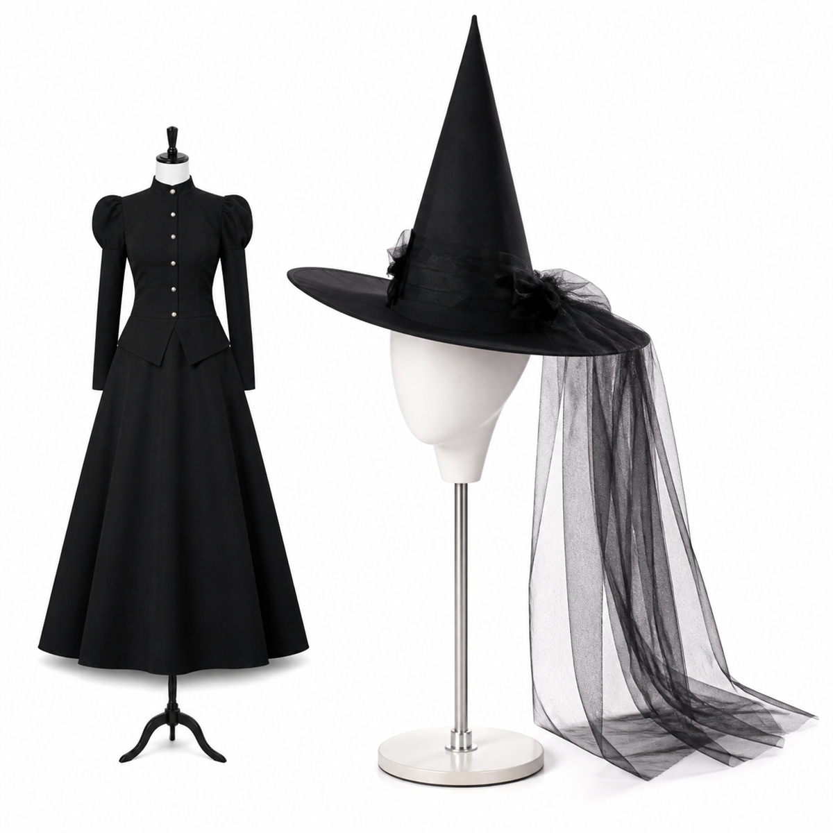 Spécial Halloween à l'heure des sorcières – Costume classique de sorcière noire pour femme