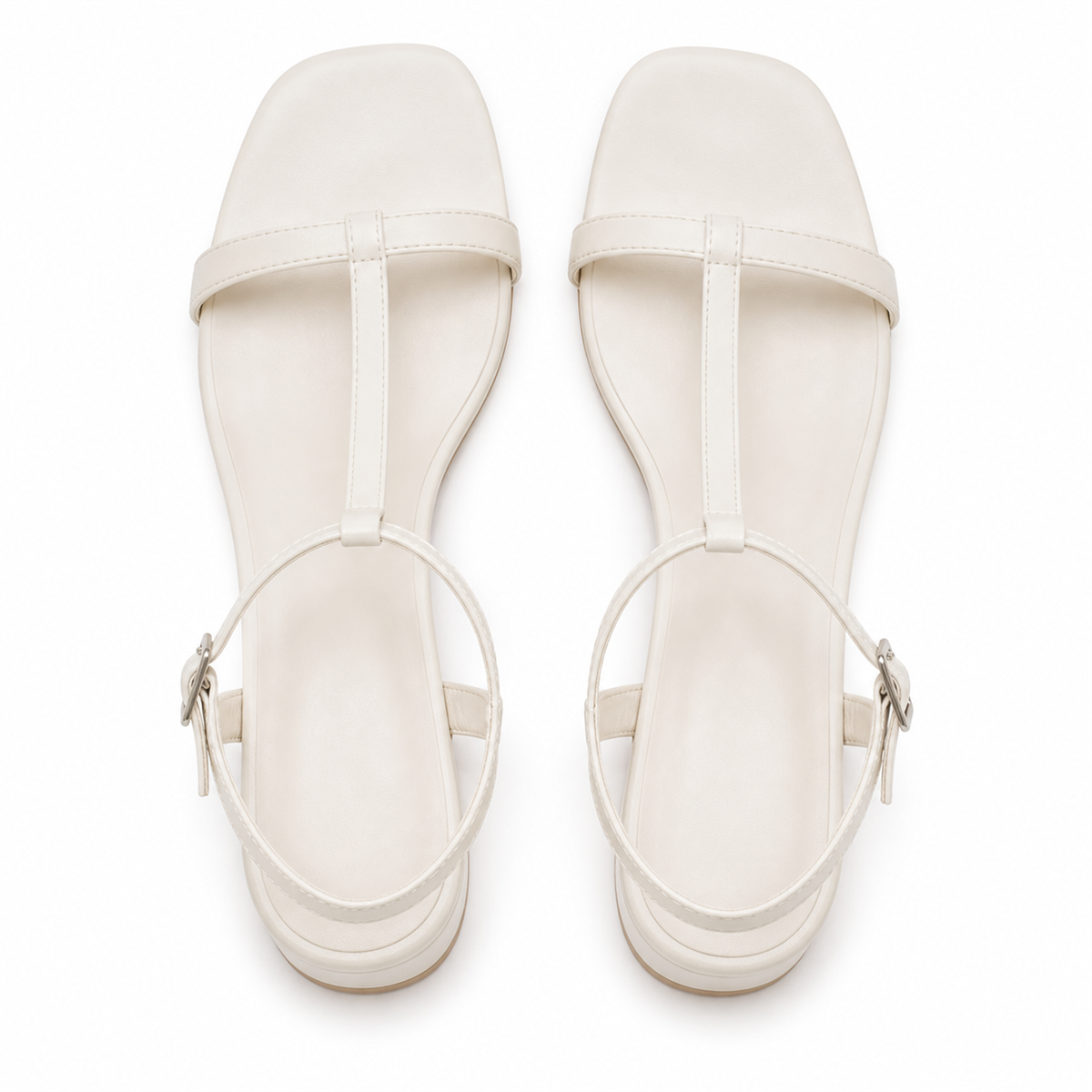 Sandales minimalistes à bride T blanc nuage pour femme - 6