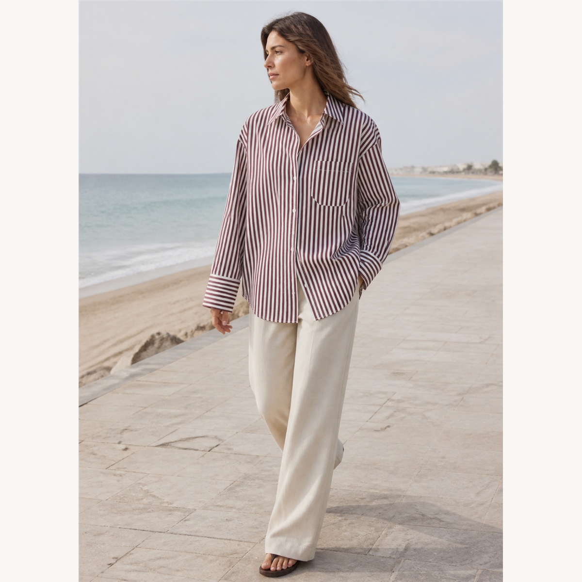 Chemise rayée portée lors d'un week-end au bord de mer