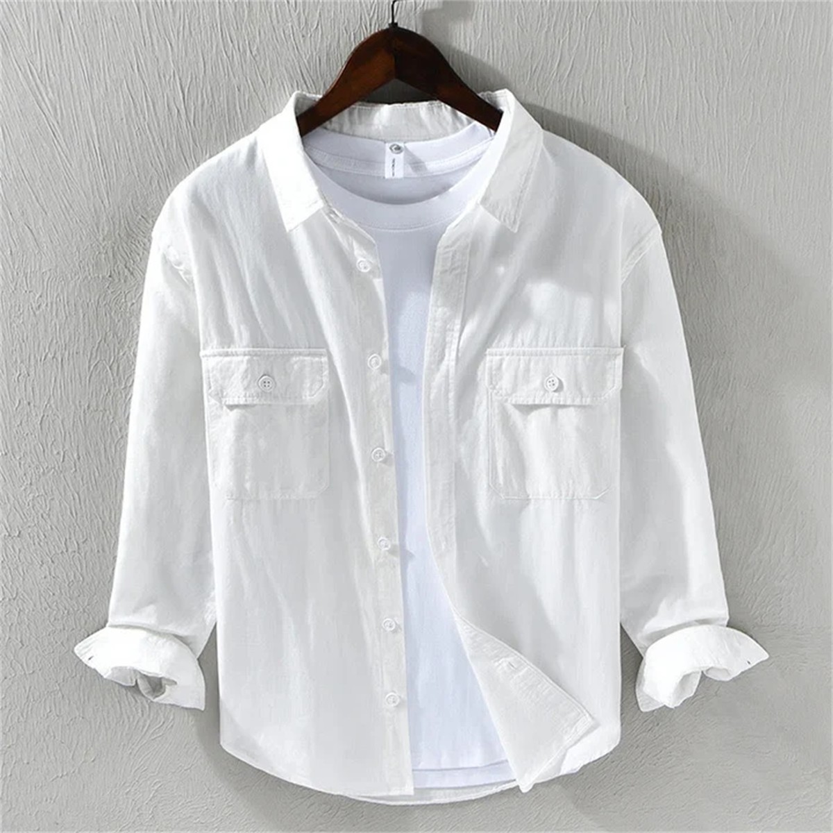 Surchemise homme blanche à deux poches