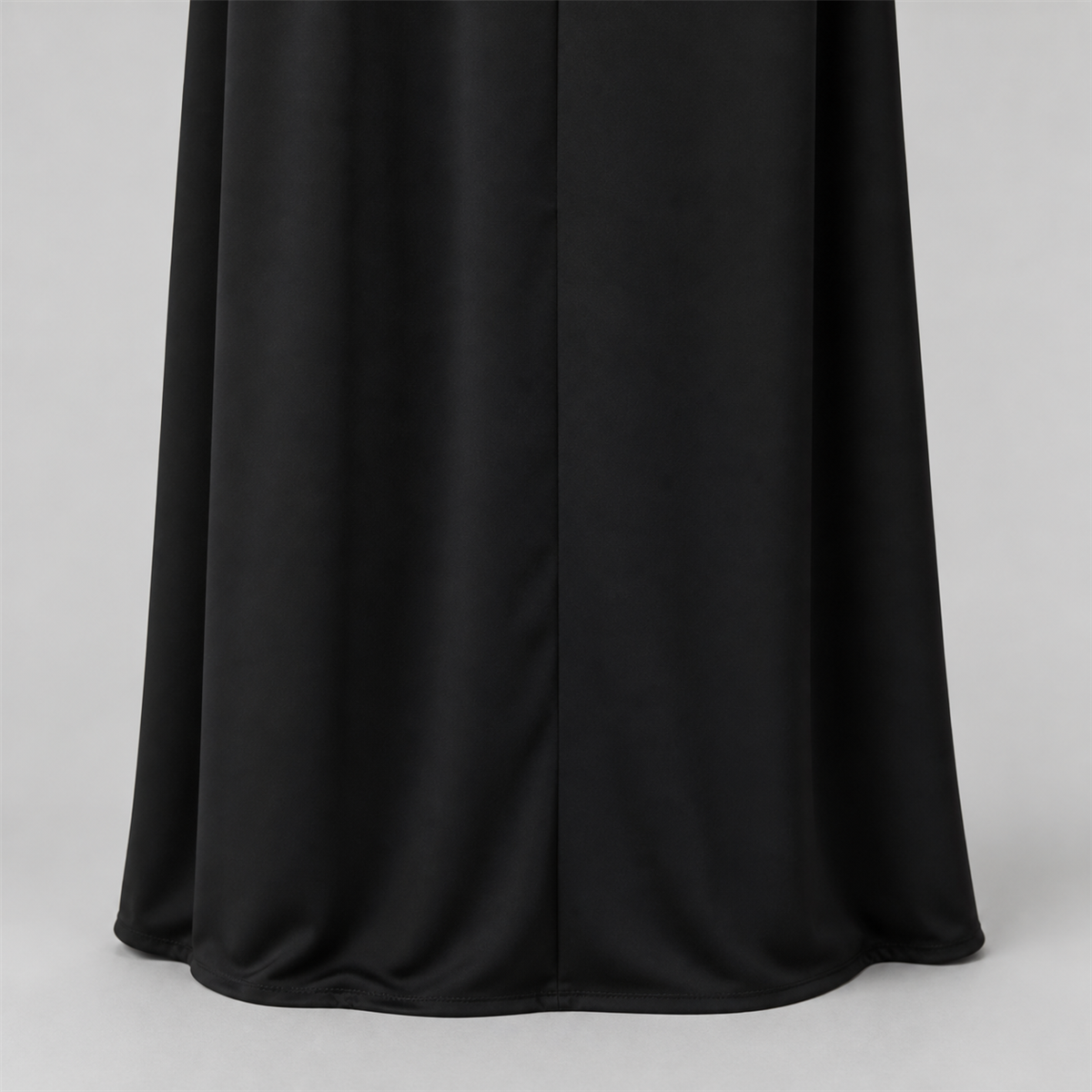 🌑 Silhouette de l’ombre | Longue robe noire de Faucheuse à capuche