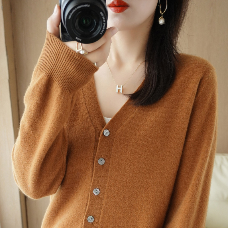Damen-Cardigan in Karamellbraun