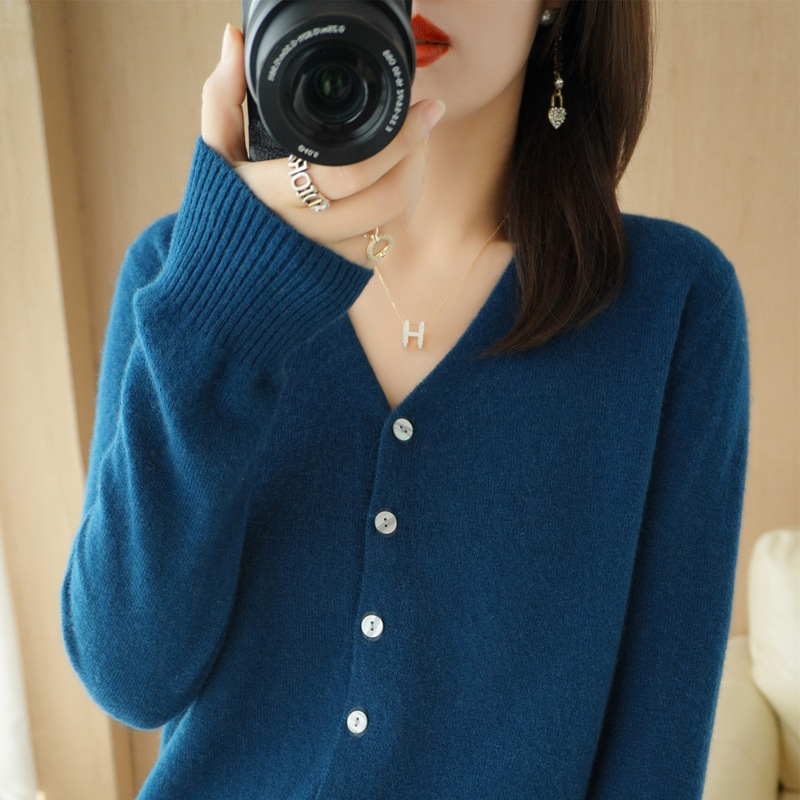 Damen-Cardigan in Petrolblau