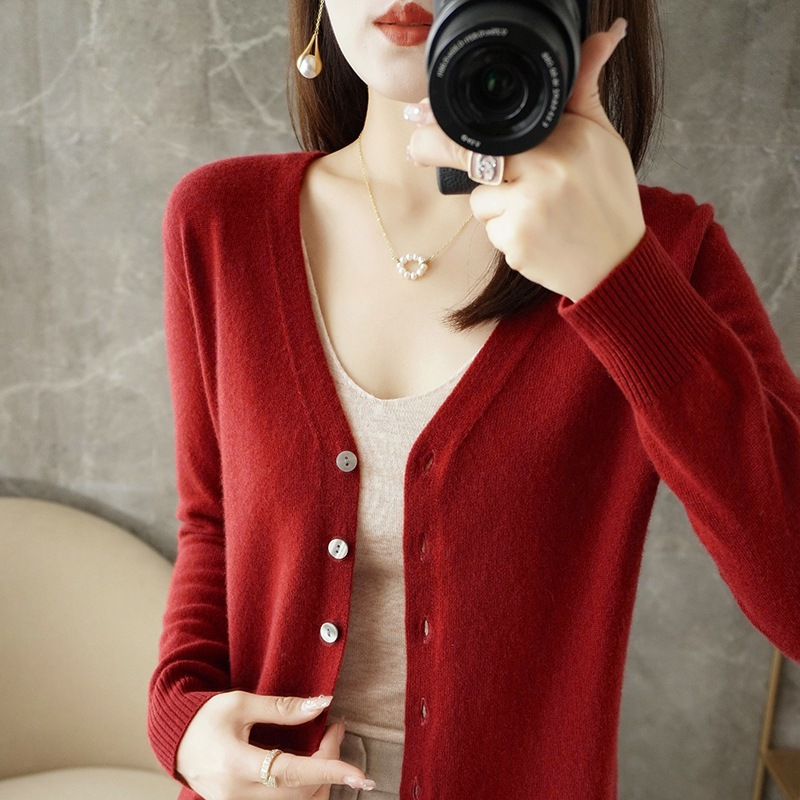 Damen-Cardigan in Weinrot