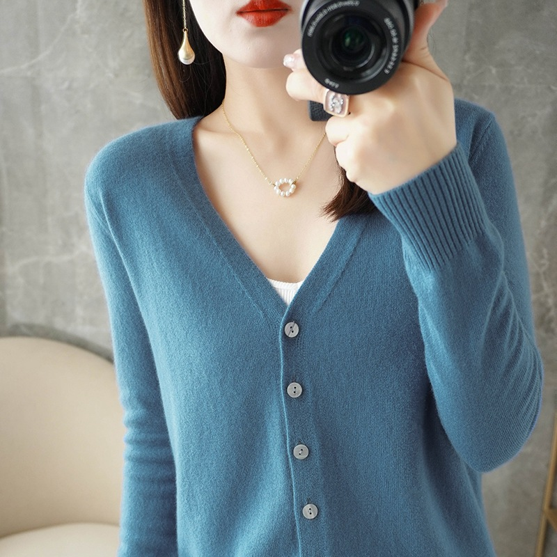 Damen-Cardigan in Rauchblau