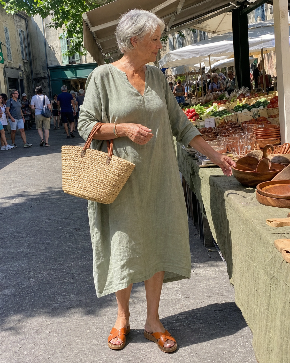 Femme portant les sandales à brides croisées dans son quotidien, photo 10