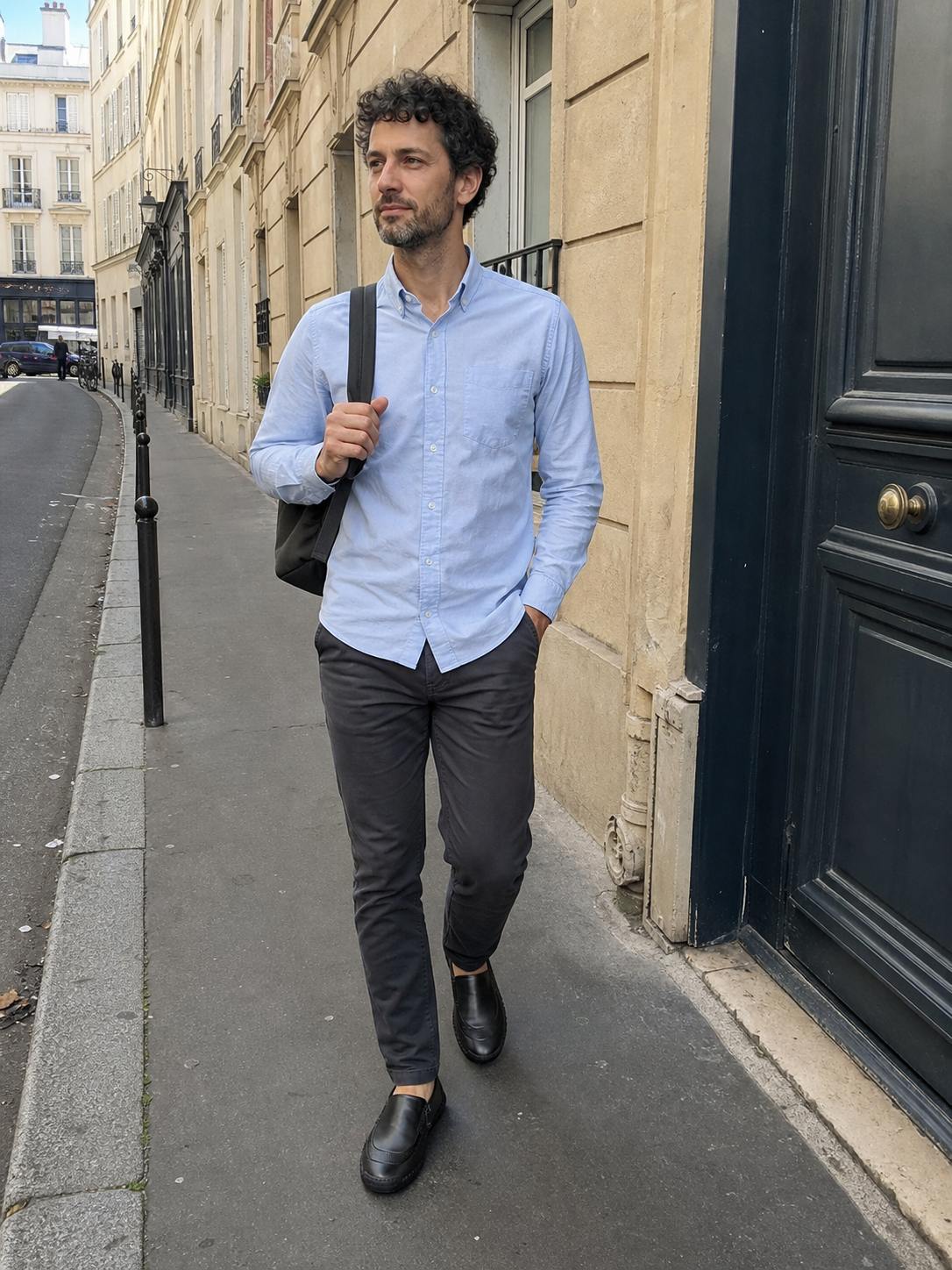Inspiration portée avec les mocassins homme noirs