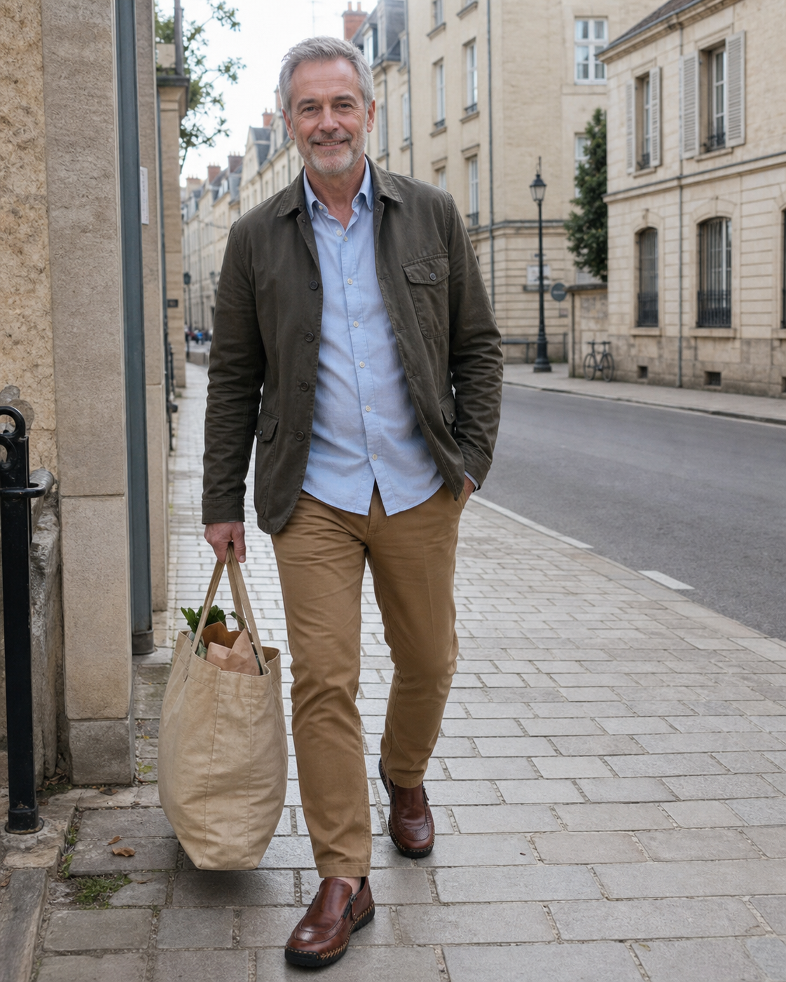 Inspiration promenade homme avec mocassins noirs ou marron