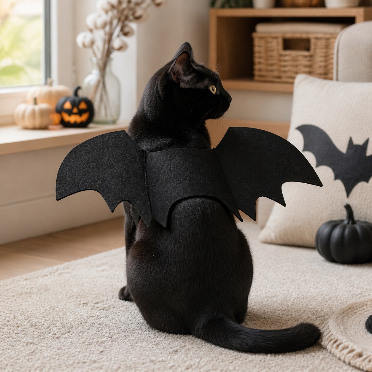 🦇 Faites prendre son envol à votre compagnon ! Costume pour animal à ailes de chauve-souris noires 🎃