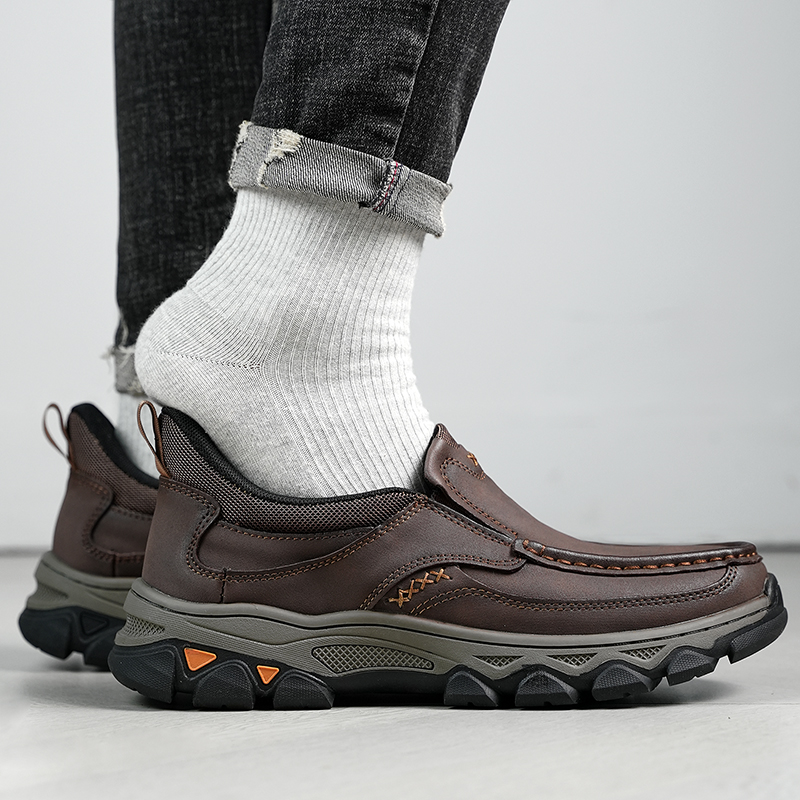⏰Aktion 60% Rabatt - 2026 Neue Herren Orthopädische Hands-Free Echtes Leder Slipper
