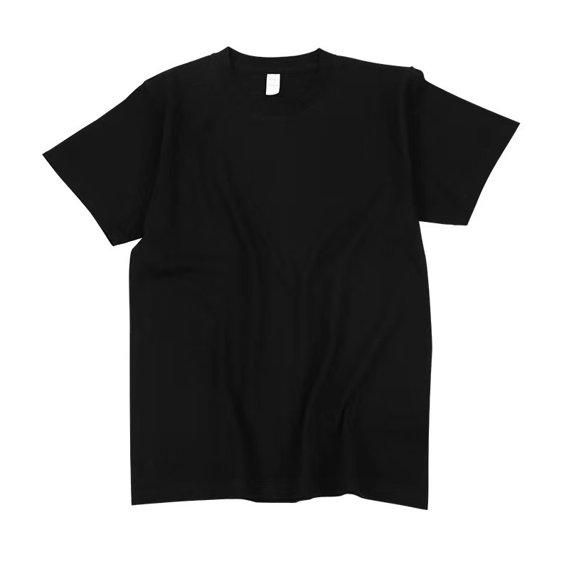 Tee-shirt homme uni noir à col rond