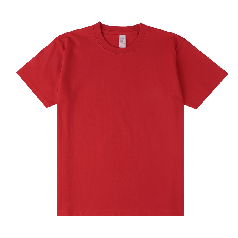 Tee-shirt homme uni rouge à col rond