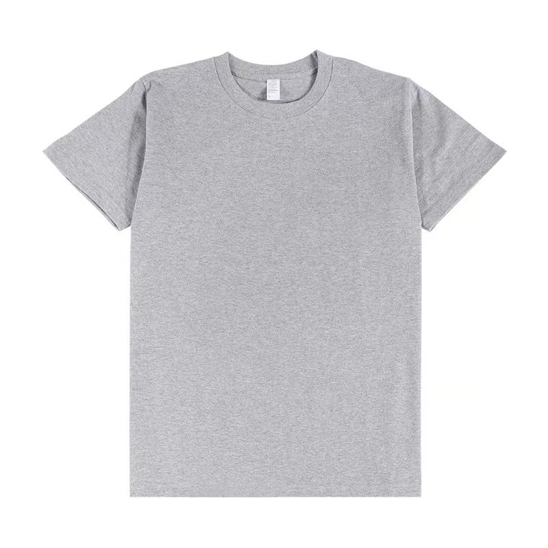 Tee-shirt homme uni gris chiné à col rond