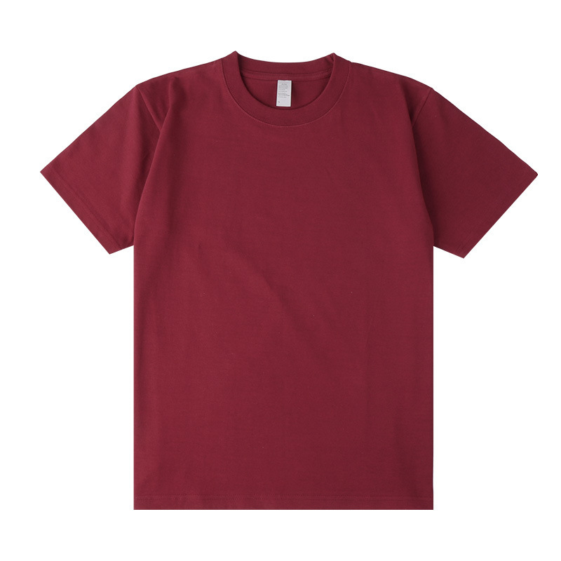 Tee-shirt homme uni bordeaux à col rond