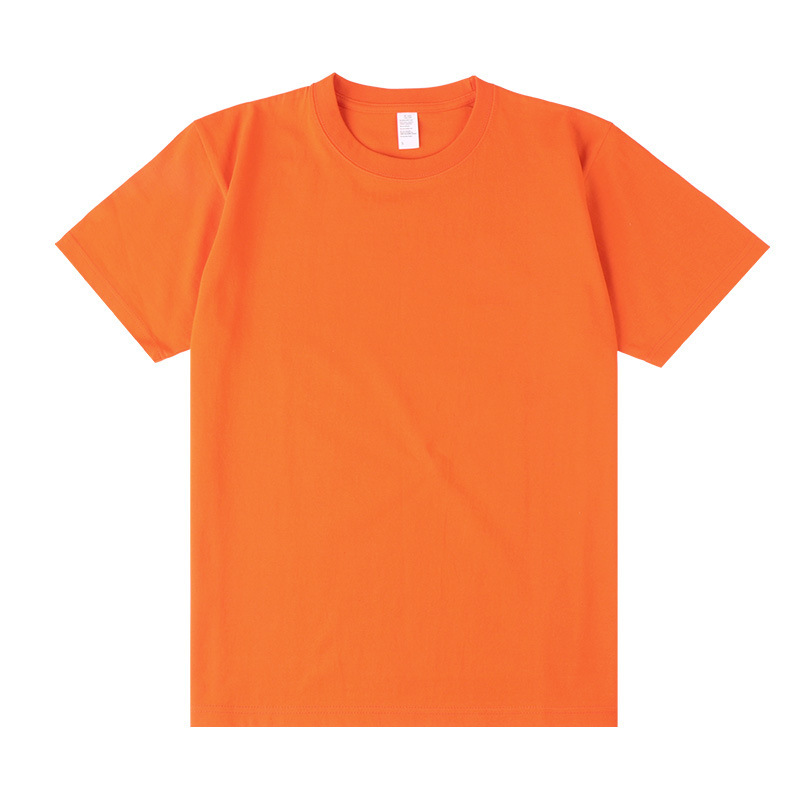 Tee-shirt homme uni orange à col rond