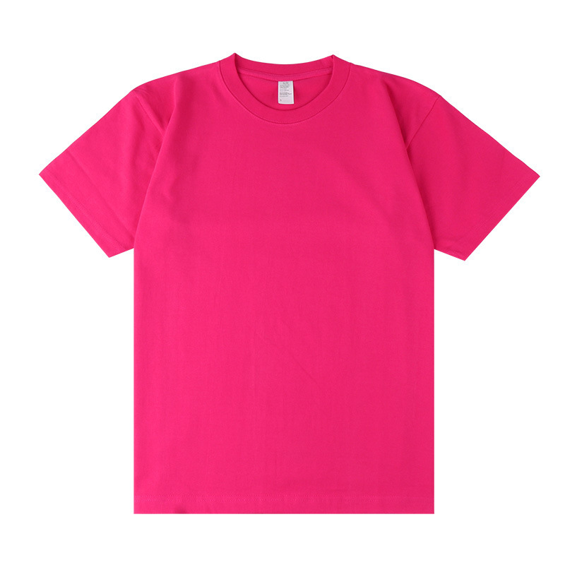 Tee-shirt homme uni fuchsia à col rond