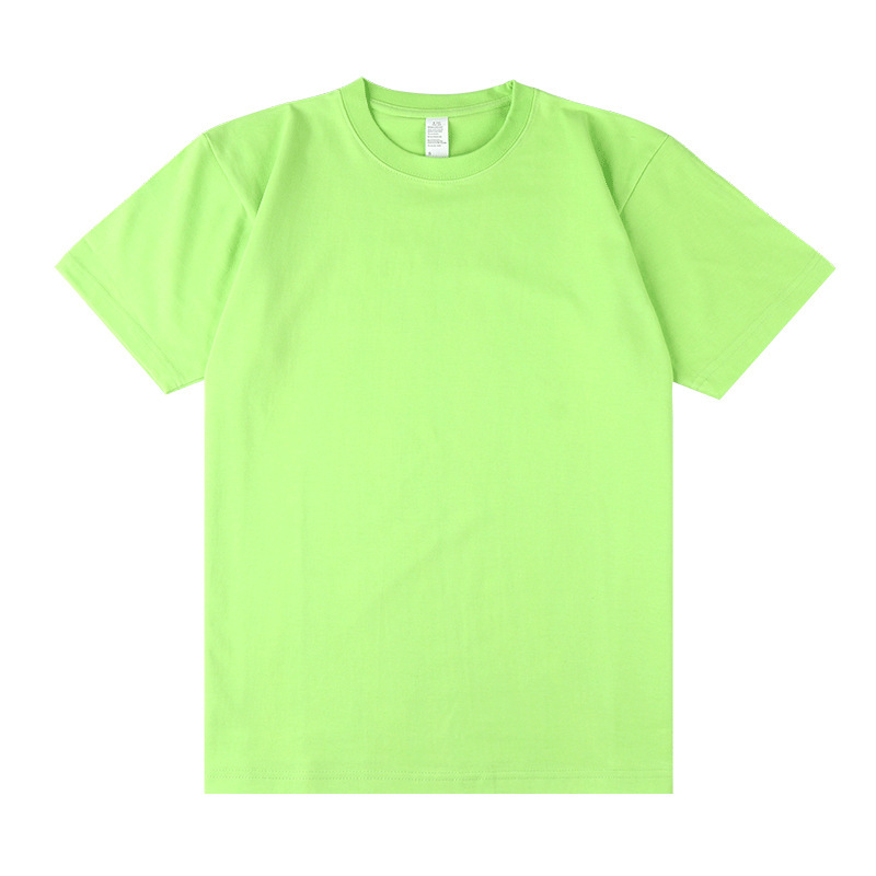 Tee-shirt homme uni vert citron à col rond