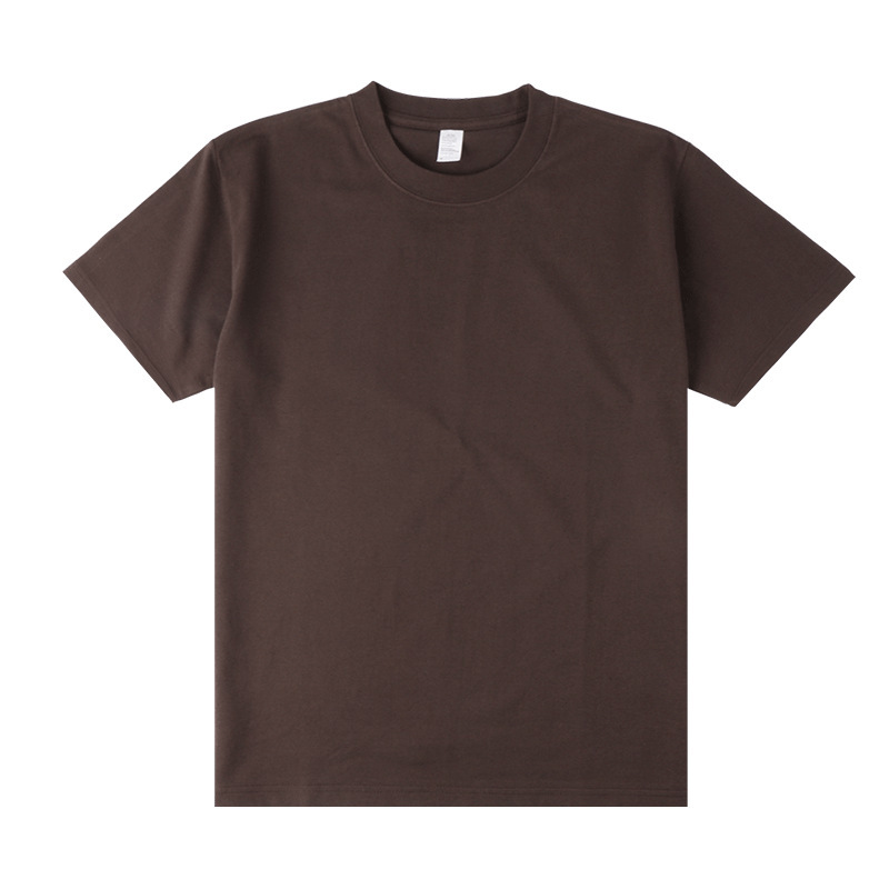 Tee-shirt homme uni marron à col rond