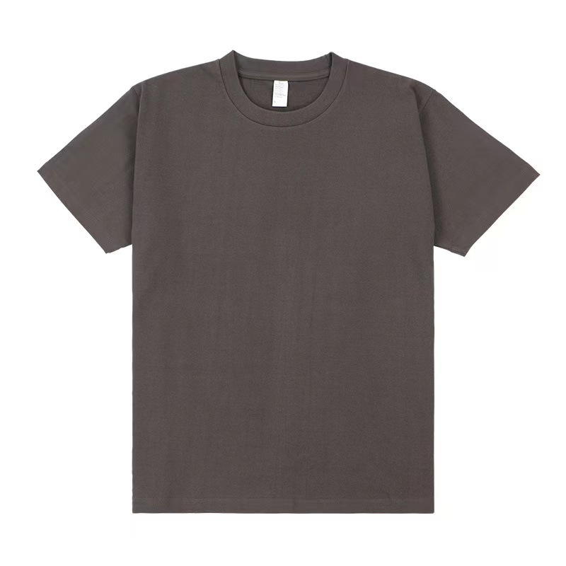 Tee-shirt homme uni gris foncé à col rond